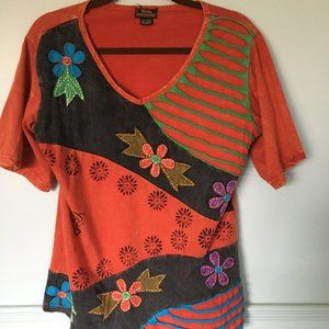 boho hippie short sleeve top